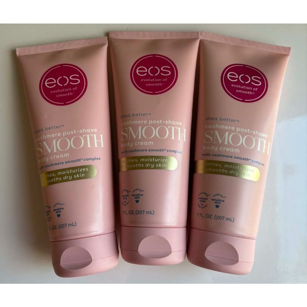 Eos Shea Better Cashmere Post Shave Smooth Body Cream 7 oz Each Lot of 3